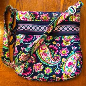 Vera Bradley Petal Paisley Triple Zip Hipster Crossbody Bag.